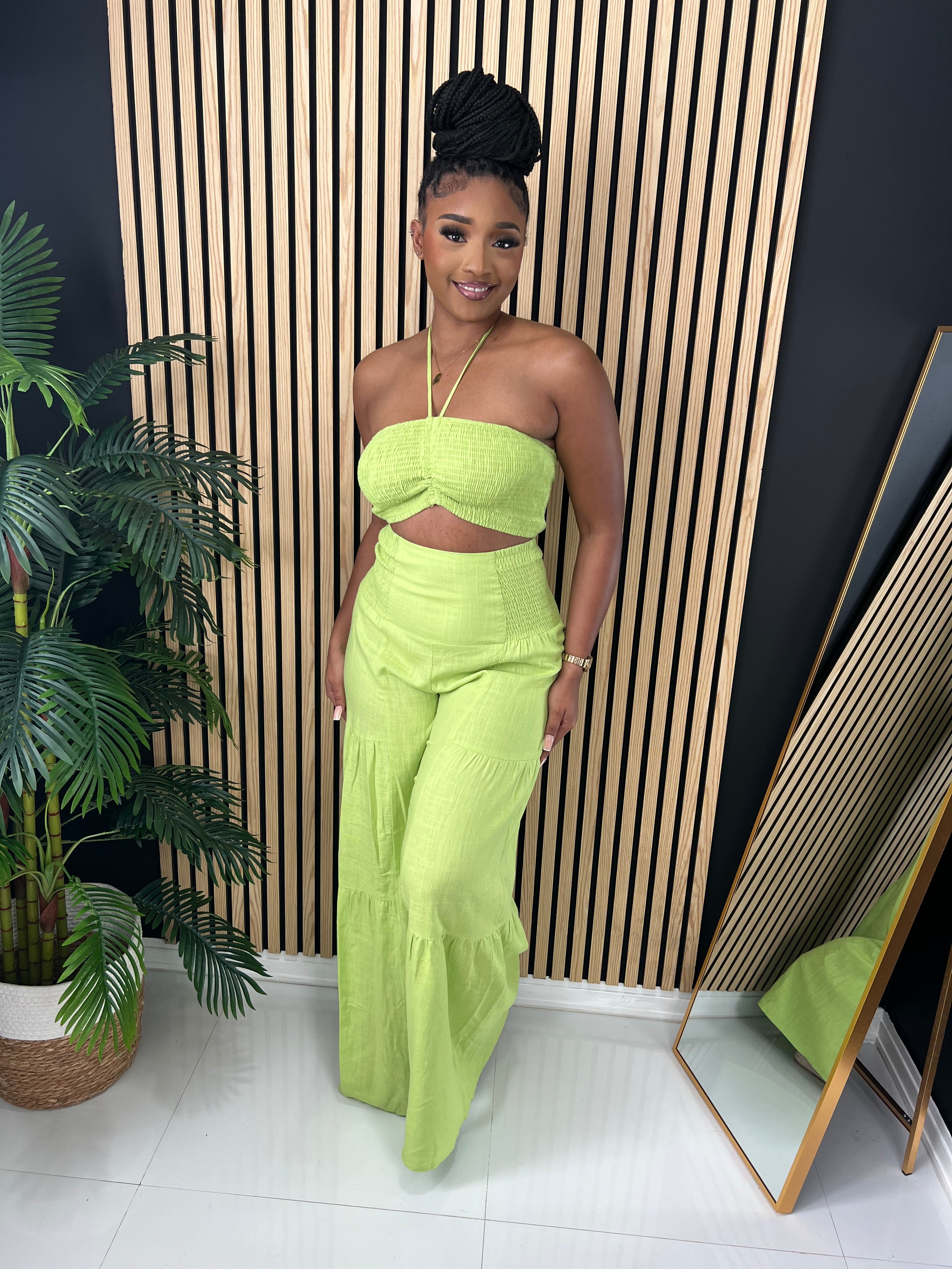 Brunchin Pants Set (Lime)