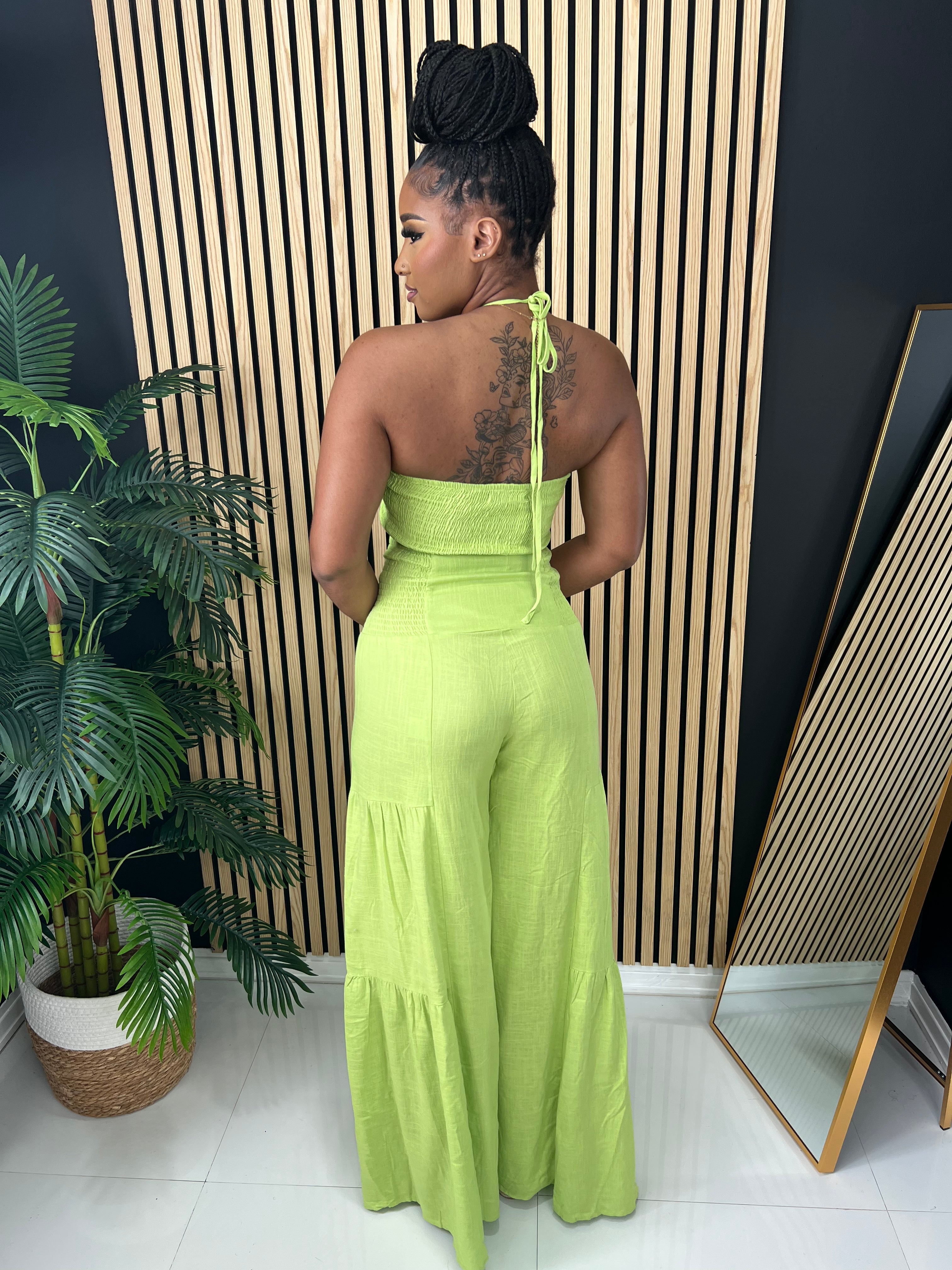 Brunchin Pants Set (Lime)