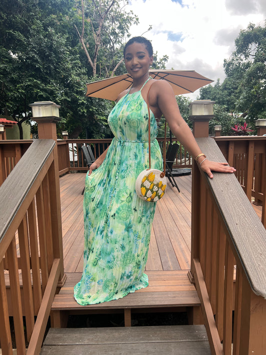 Lush Tropical maxi dress (Green)