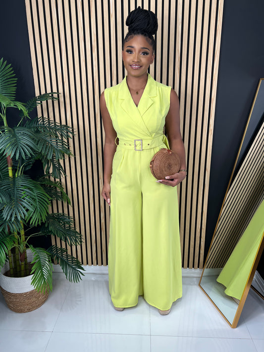 Charming Jumpsuit (Lime Yellow)