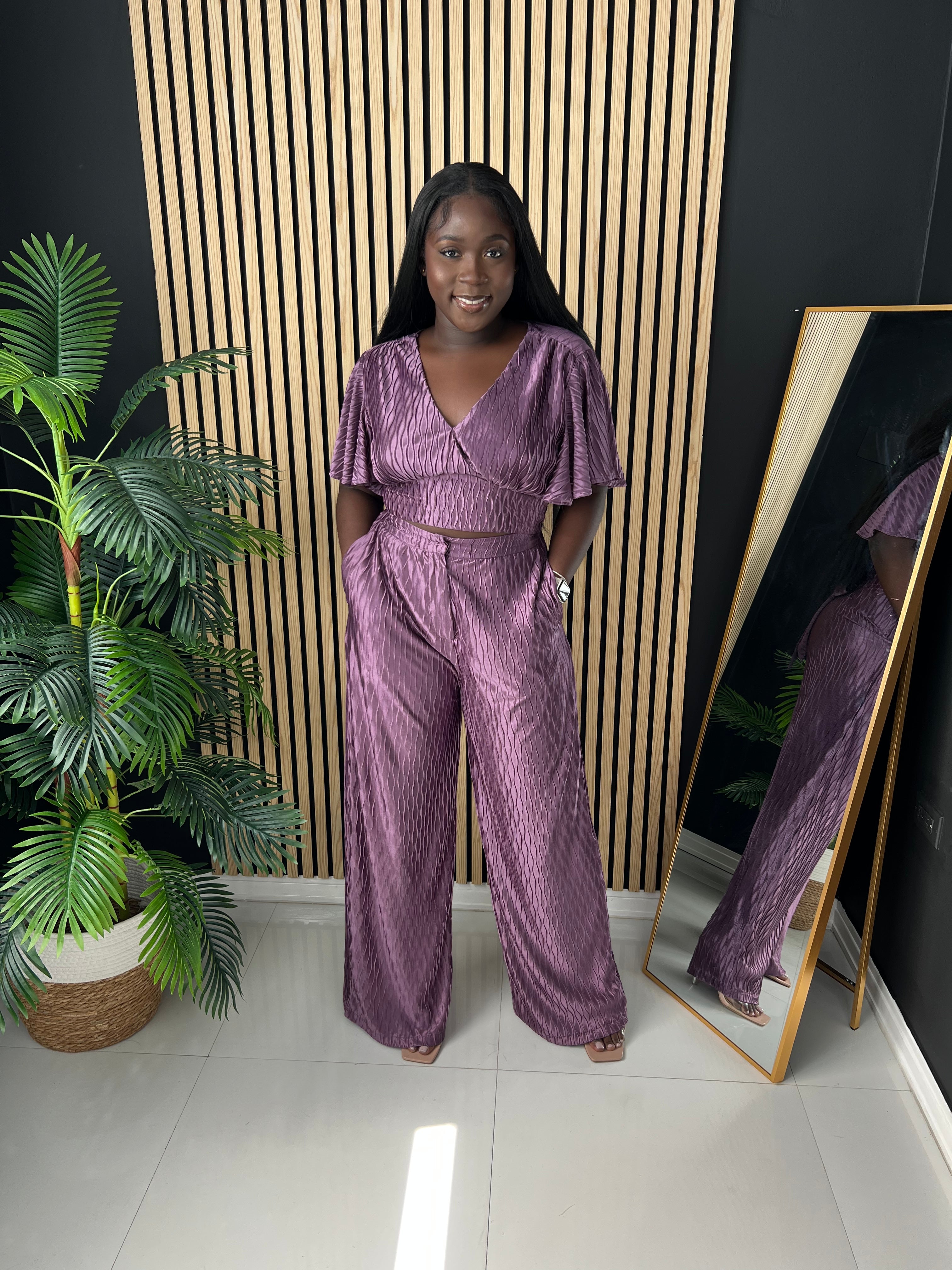 AClass Pants Set (Eggplant)