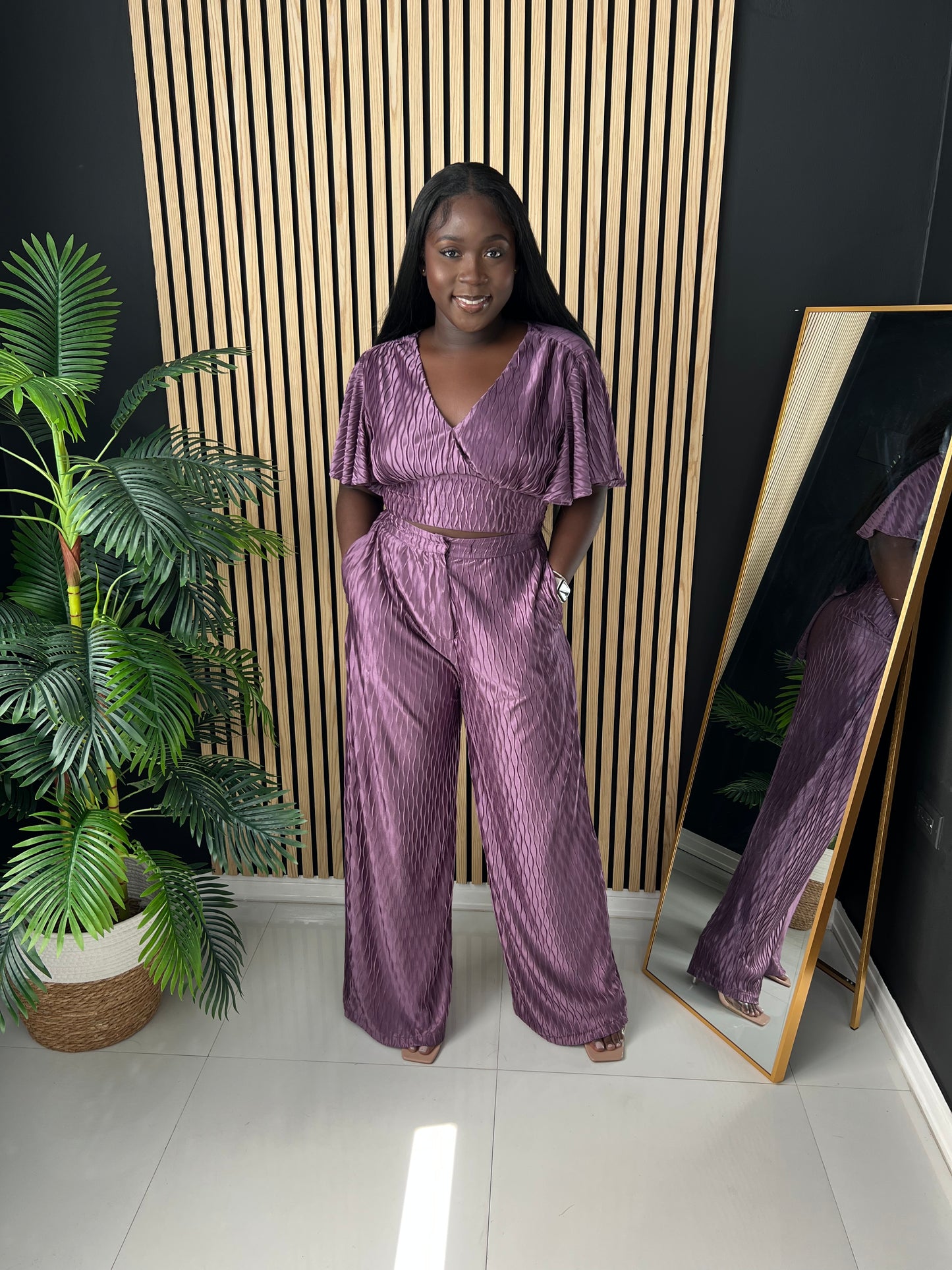 AClass Pants Set (Eggplant)