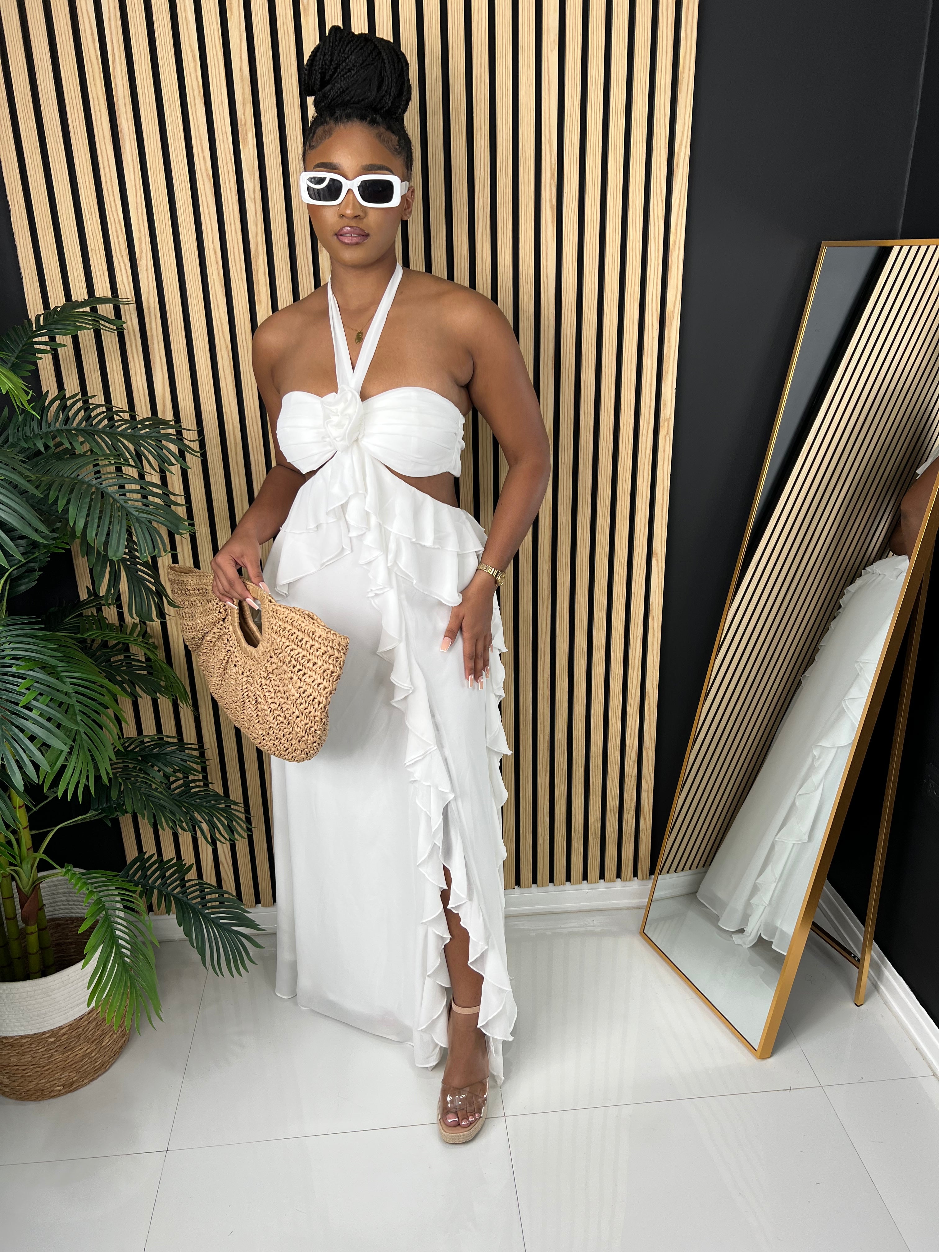 All White Affair Maxi Dress (White)